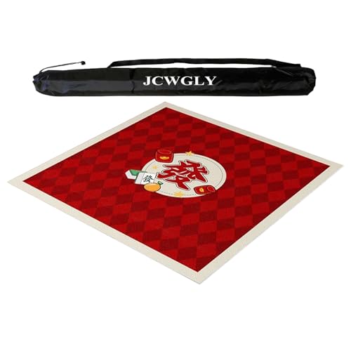 Rote rutschfeste Mahjong-Matte, Geräuschreduzierende Tischdecke Für Poker, Karten- Und Brettspiele, Verdickte Tischdecke Mit Tragetasche(Red 4,70x70 cm/27.55x27.55 in) von JCWGLY