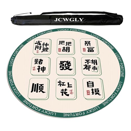 JCWGLY Runde, Verdickte Mahjong-Tischmatte, rutschfeste, Geräuschlose Spielmatte Für Pokerkarten Bei Partys Zu Hause, Tischdecke Mit Einem Durchmesser Von 60–140 cm(Green 1,120cm/47.25in) von JCWGLY