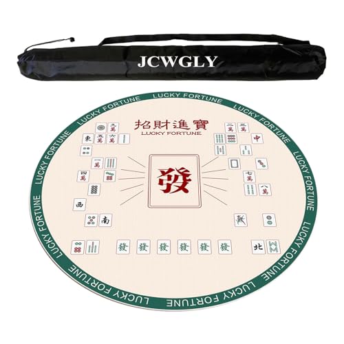 JCWGLY Runde, Verdickte Mahjong-Tischmatte, rutschfeste, Geräuschlose Spielmatte Für Pokerkarten Bei Partys Zu Hause, Tischdecke Mit Einem Durchmesser Von 60–140 cm(Green 2,140cm/55.12in) von JCWGLY