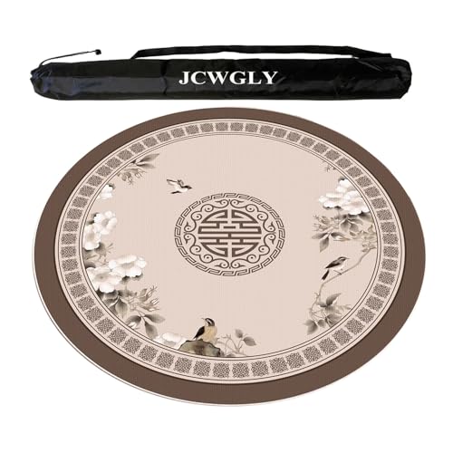 JCWGLY Runde Mahjong-Matte Mit Durchmesser 60–140 cm, rutschfeste, Geräuschreduzierende Tischdecke Für Poker-, Karten- Und Kachelspiele, Tischdecke Für Zu Hause Mit Tragetasche(Brown 1,140cm/55.12in) JCWGLY Runde Mahjong-Matte Mit Durchmesser 60–140 cm, rutschfeste, Geräuschreduzierende Tischdecke Für Poker-, Karten- Und Kachelspiele, Tischdecke Für Zu Hause Mit Tragetasche(Brown 1,140cm/55.12in) von JCWGLY