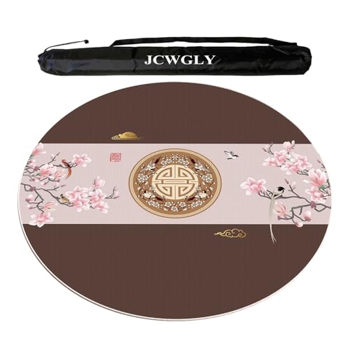 JCWGLY Runde Mahjong-Matte Mit Schwarzer Tragetasche, rutschfeste, Verschleißfeste, Stumme Spieltischdecke Für Das Schachzimmer Zu Hause, Für Pokerkarten- Und Kachelspiele(120cm/47.24in) von JCWGLY