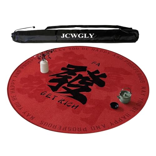 JCWGLY Stumme Runde Mahjong-Matte, rutschfeste, Geräuschreduzierende Tischdecken Für Poker- Und Kartenbrettspiele, Verdickte Tischdecke Für Zuhause Und Schachkartenzimmer(Red,80cm/31.5in) von JCWGLY