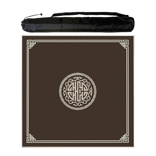 JCWGLY Universelle Quadratische Mahjong-Matte Für Tisch, Dicke Geräuschreduzierende Tischdecke Für Poker-Brettspiele, rutschfeste Home-Party-Mute-Mah-Jongg-Pad(Coffee Color,70 cm/27.55 in) von JCWGLY