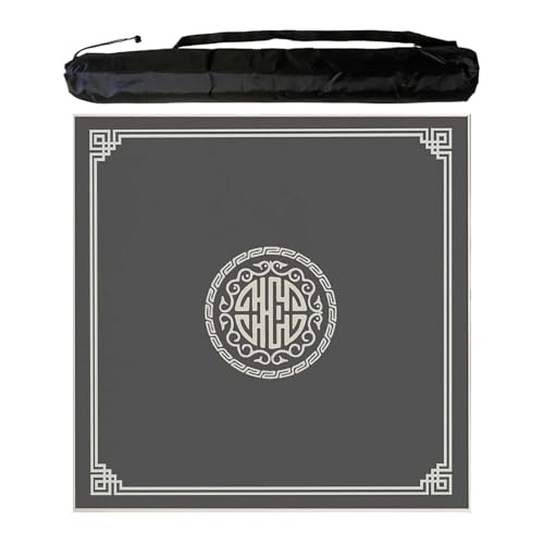JCWGLY Universelle Quadratische Mahjong-Matte Für Tisch, Dicke Geräuschreduzierende Tischdecke Für Poker-Brettspiele, rutschfeste Home-Party-Mute-Mah-Jongg-Pad(Dark Gray,95 cm/37.4 in) von JCWGLY