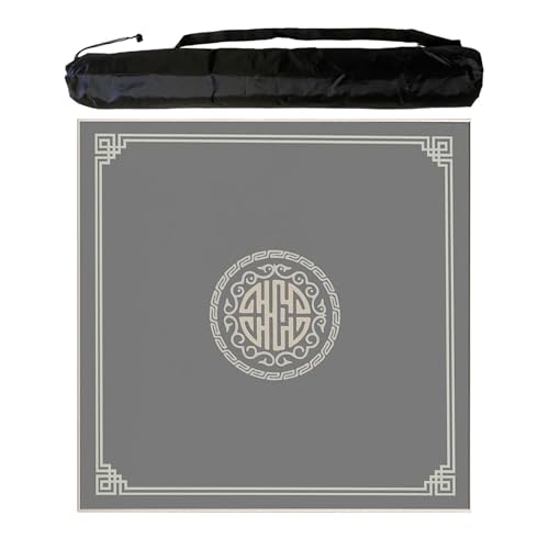 JCWGLY Universelle Quadratische Mahjong-Matte Für Tisch, Dicke Geräuschreduzierende Tischdecke Für Poker-Brettspiele, rutschfeste Home-Party-Mute-Mah-Jongg-Pad(Light Gray,80 cm/31.49 in) von JCWGLY