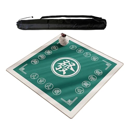 JCWGLY Weiche Mahjong-Matte Aus Kristallsamt Für Tische, Quadratische, Dicke Tischmatte, rutschfeste, Geräuschreduzierende Tischdecke Für Pokerkarten- Und Brettspiele, Mit Tragetasche(90cm/35.43in) von JCWGLY