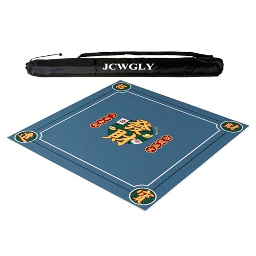 JCWGLY Weiche Mahjong-Tischmatte Aus Kristallsamt, rutschfeste Und Geräuschreduzierende Spieltischdecke Für Poker, Karten- Und Brettspiele, Mit Tragetasche(Blue,80x80 cm/31.49x31.49 in) von JCWGLY