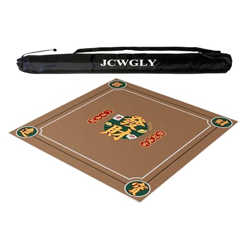 JCWGLY Weiche Mahjong-Tischmatte Aus Kristallsamt, rutschfeste Und Geräuschreduzierende Spieltischdecke Für Poker, Karten- Und Brettspiele, Mit Tragetasche(Brown,70x70 cm/27.55x27.55 in) von JCWGLY