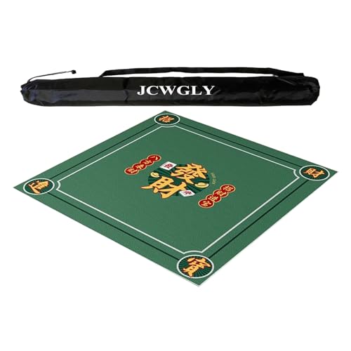 JCWGLY Weiche Mahjong-Tischmatte Aus Kristallsamt, rutschfeste Und Geräuschreduzierende Spieltischdecke Für Poker, Karten- Und Brettspiele, Mit Tragetasche(Green,80x80 cm/31.49x31.49 in) von JCWGLY