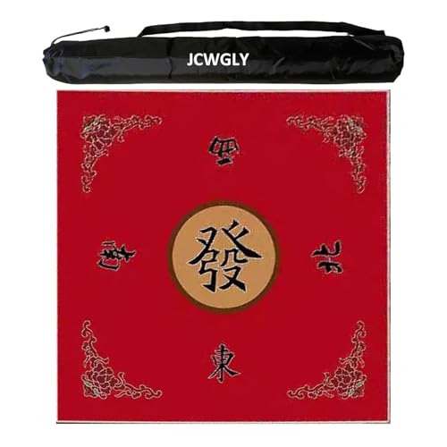 rutschfeste, Geräuschreduzierende Mahjong-Matte, Rot, Quadratische Universal-Tischdecke, Mah-Jongg-Unterlage Für Poker Und Brettspiele, Mit Tragetasche(60 cm/23.62 in) von JCWGLY