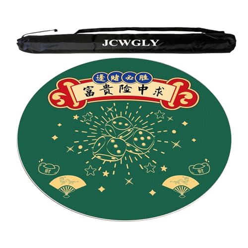 JCWGLY rutschfeste, Leise Mahjong-Matte Für Die Party Zu Hause, Runde Tischdecke Mit Gummirückseite Für Mahjong-Poker-Kartenbrettspiele, Leicht Zu Reinigen(120cm/47.25in) von JCWGLY