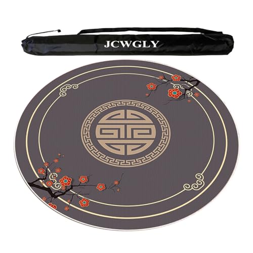 JCWGLY rutschfeste, Runde Mahjong-Matte, Leise Und Geräuschreduzierende Spieltischdecke Für Zuhause Und Schachzimmer, Weiche Tischdecke Aus Kristallsamt Mit Tragetasche(120cm/47.24in) von JCWGLY