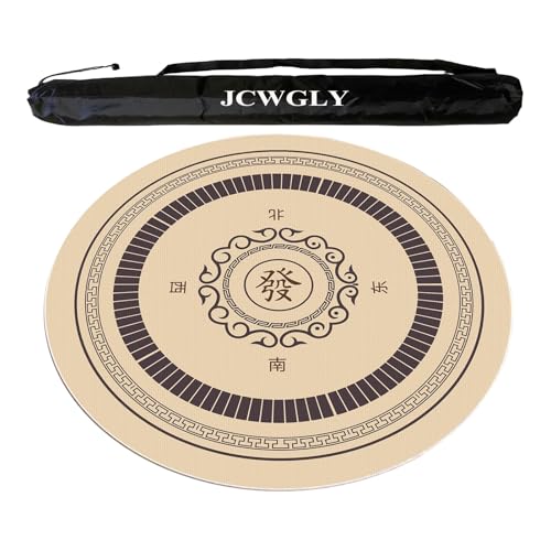 JCWGLY rutschfeste, Runde Mahjong-Matte, Tischdecke Aus Weichem Kristallsamt, Leise Und Geräuschreduzierende Spieltischdecke Mit Schwarzer Tragetasche(Coffee Color,140cm/55.12in) von JCWGLY