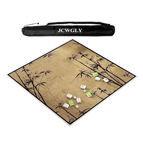 JCWGLY rutschfeste Mahjong-Matte Mit Tragetasche, Verdickte, Geräuschlose Party-Tischdecke Für Das Poker-Brettspiel Im Heimkartenraum(100x100cm/39.4x39.4in) von JCWGLY