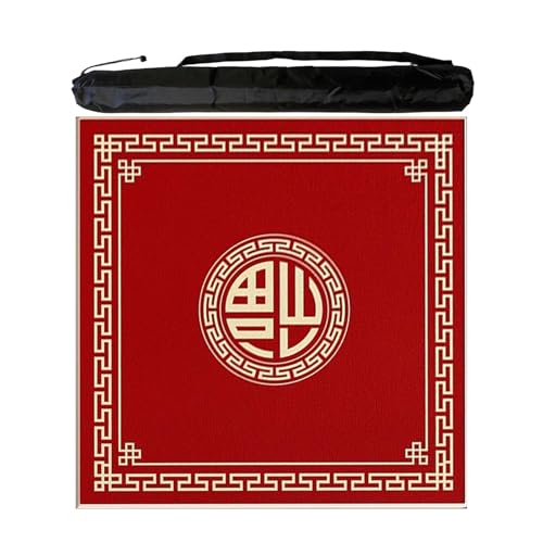 JCWGLY rutschfeste Und Geräuschreduzierende Mahjong-Matte Für Tische, Dicke Und Weiche Tischdecke Für Poker-, Karten- Und Brettspiele, Leicht Zu Reinigen(Red,60 cm/23.62 in) von JCWGLY