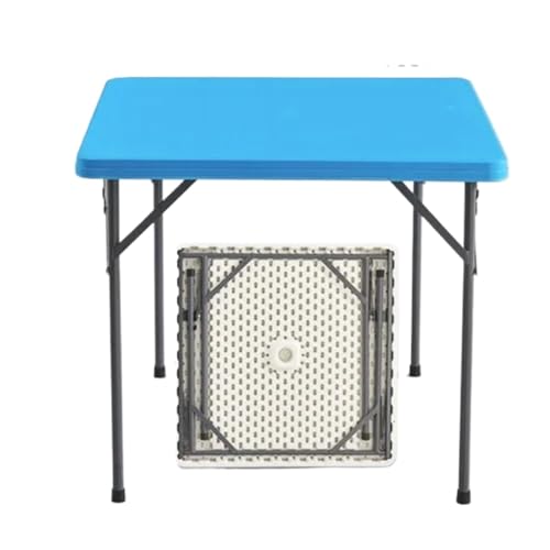 JCXIOC Klapptisch für Mahjong Mahjong Klapptisch for Zuhause, quadratisch, for den Außenbereich, Kunststoff, klein, tragbar, 86 x 86 x 74 cm(Blue Square Table) von JCXIOC