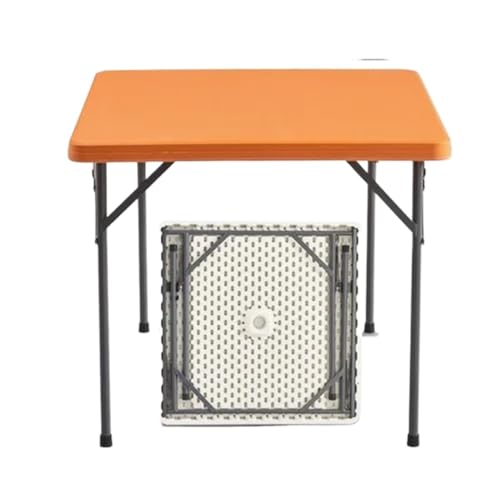 JCXIOC Klapptisch für Mahjong Mahjong Klapptisch for Zuhause, quadratisch, for den Außenbereich, Kunststoff, klein, tragbar, 86 x 86 x 74 cm(Orange Reinforcement) von JCXIOC