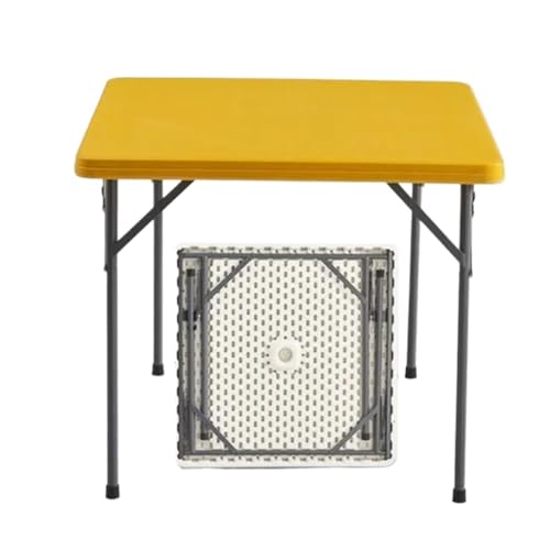JCXIOC Klapptisch für Mahjong Mahjong Klapptisch for Zuhause, quadratisch, for den Außenbereich, Kunststoff, klein, tragbar, 86 x 86 x 74 cm(Yellow Square Table) von JCXIOC