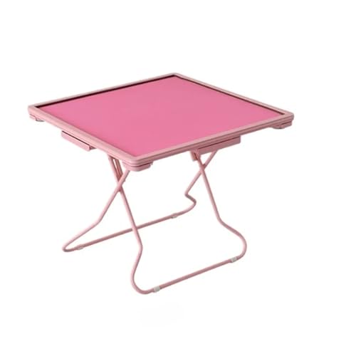 JCXIOC Klapptisch für Mahjong Mahjong-Tisch, Faltbarer Spieltisch, rosa Tisch, robuster Esstisch mit Kleiner Schublade und Aschenbecher von JCXIOC