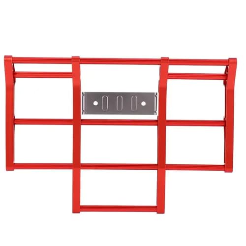 JCxYGAP 1/14 Skala Universal Metal Metal Front Stoßstange Wache kompatibel mit RC -LKWs und Autos Ersatzteil für King Globe Liner Modelle(RED) von JCxYGAP