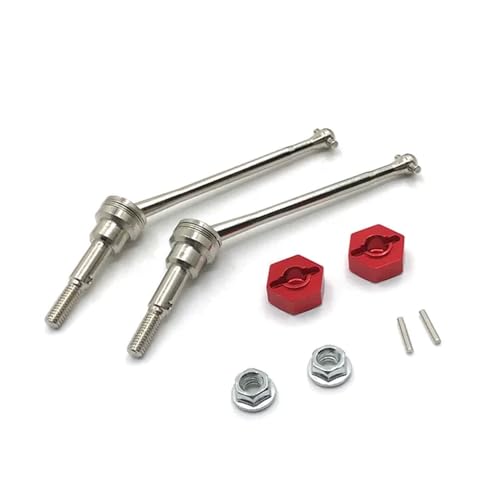 JCxYGAP 1 12 Skala RC Car Metal Metal Upgrade Coppler Frontantriebswelle kompatibel mit 12423 12427 12428 Fernbedienungsfahrzeuge(RED) von JCxYGAP
