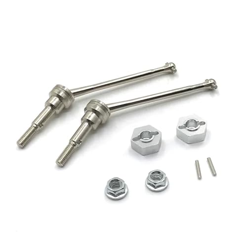 JCxYGAP 1 12 Skala RC Car Metal Metal Upgrade Coppler Frontantriebswelle kompatibel mit 12423 12427 12428 Fernbedienungsfahrzeuge(White) von JCxYGAP