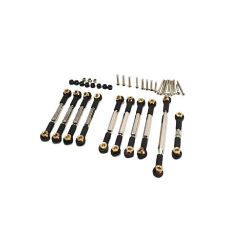 JCxYGAP 10pcs einstellbare Metallstangen Link Set mit Nylonkugelgelenk -Zubehör, die mit MN99 MN98 MN99 C14 C24 C34 RC Cars Universal Fit kompatibel ist(for WPL 16 Scale) von JCxYGAP