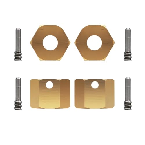 JCxYGAP 12 mm verlängertes Rad Sechskantadapter 4PCS passt RC III AXI03007 1. 9 UTB AXI03004 kompatibel mit verschiedenen RC -Modellen(SCX10 III Brass 10MM) von JCxYGAP