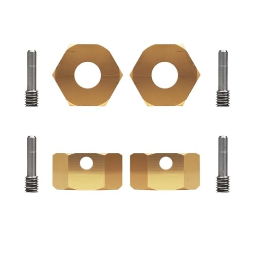 JCxYGAP 12 mm verlängertes Rad Sechskantadapter 4PCS passt RC III AXI03007 1. 9 UTB AXI03004 kompatibel mit verschiedenen RC -Modellen(SCX10 III Brass 6MM) von JCxYGAP