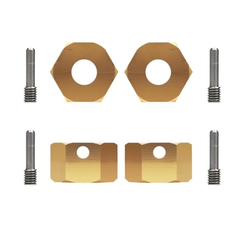 JCxYGAP 12 mm verlängertes Rad Sechskantadapter 4PCS passt RC III AXI03007 1. 9 UTB AXI03004 kompatibel mit verschiedenen RC -Modellen(SCX10 III Brass 8MM) von JCxYGAP