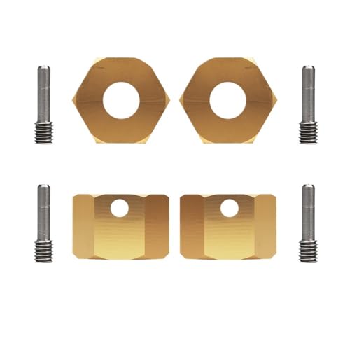 JCxYGAP 12 mm verlängertes Rad Sechskantadapter 4PCS passt RC III AXI03007 1. 9 UTB AXI03004 kompatibel mit verschiedenen RC -Modellen(SCX10 III Brass 9MM) von JCxYGAP