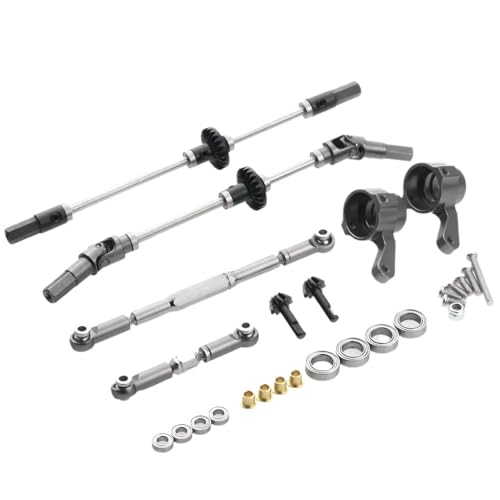 JCxYGAP Kompatibel mit RC-Automodellen B14 B24 B-24 C14 C24 C-24 B16 B36 Q60 1/16 Vordere Hinterachetrat-Upgrade Metal Gear Bridge Achs Ersatzteile(Front and Rear) von JCxYGAP