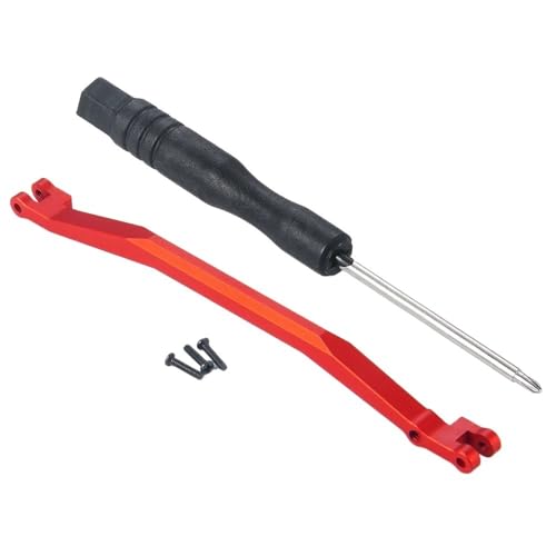 JCxYGAP Metall -Aluminium -Lenkverbindungsstange kompatibel mit 1/18 Z 4x4 und 1/24 RC Crawler Carteile Skala Skala(RED) von JCxYGAP