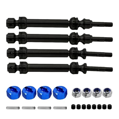 JCxYGAP Metallantriebswelle Vorderantriebswelle Upgrade Teil kompatibel mit 1 10 -Skala 4x4 2WD RC -Fahrzeugen ähnlich wie Stampede Hoss(4PCS Black) von JCxYGAP