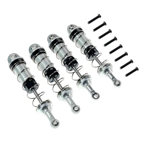 JCxYGAP Ölgefüllte Stoßdämpfer Metall vorne und hinten kompatibel mit 16207 16208 16209 16210 H16 H16 BM Universal Fit für Motorräder(Silver) von JCxYGAP