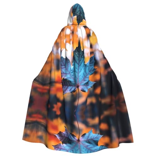 JDFHGNU Kapuzenumhang für Erwachsene, Unisex, Maskerade, Halloween, Hexenumhang, Weihnachtsfeier, Robe, Umhang, blaues Ahornblatt-Muster JDFHGNU Kapuzenumhang für Erwachsene, Unisex, Maskerade, Halloween, Hexenumhang, Weihnachtsfeier, Robe, Umhang, blaues Ahornblatt-Muster von JDFHGNU