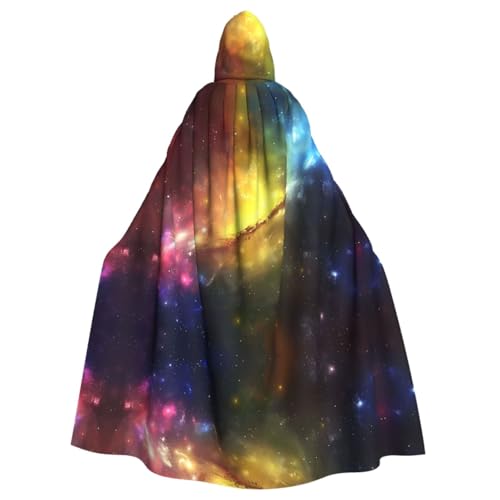 JDFHGNU Kapuzenumhang für Erwachsene, Unisex, Maskerade, Halloween, Hexenumhang, Weihnachtsfeier, Robe, Umhang, bunte Sternenmuster JDFHGNU Kapuzenumhang für Erwachsene, Unisex, Maskerade, Halloween, Hexenumhang, Weihnachtsfeier, Robe, Umhang, bunte Sternenmuster von JDFHGNU