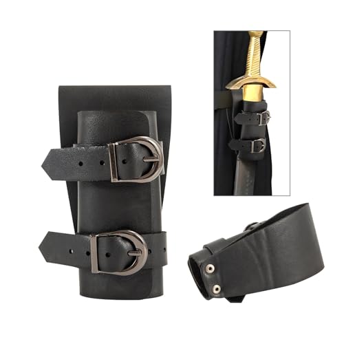 Dolchhalter Schwertgürtel mit Schnürung,Mittelalterliches Kunstleder Schwert Frosch,Renaissance Schwert Holster,Pirate Renaissance Cosplay Halloween Ritter Pirate Wikinger Krieger Zubehör von JDGFH