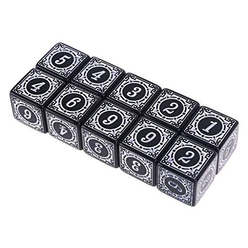10 PCs Acrylic Six Sided Dices Set Table Game Polyedral Square Edged Rollenspiele Brettspielzubehör Metal Dice Set Blau von JDIEOQA