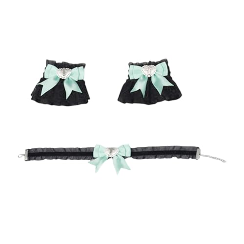 JDNH 3-teiliges Katzen-Kostüm-Zubehör-Set, Spitzen-Halsband, Halskette, Manschetten, Armbänder, Tier-Kostüm, für Damen und Mädchen JDNH 3-teiliges Katzen-Kostüm-Zubehör-Set, Spitzen-Halsband, Halskette, Manschetten, Armbänder, Tier-Kostüm, für Damen und Mädchen von JDNH