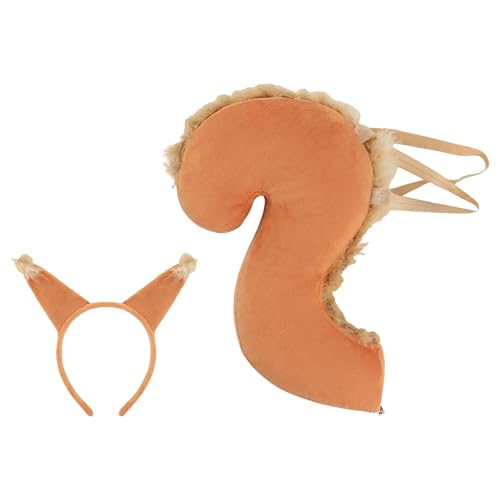 JDNH Eichhörnchen-Kostüm-Set, Eichhörnchen-Ohren, Stirnband mit Eichhörnchen-Schwanz, Halloween-Kostüm, Partyzubehör, für Jungen und Mädchen JDNH Eichhörnchen-Kostüm-Set, Eichhörnchen-Ohren, Stirnband mit Eichhörnchen-Schwanz, Halloween-Kostüm, Partyzubehör, für Jungen und Mädchen von JDNH