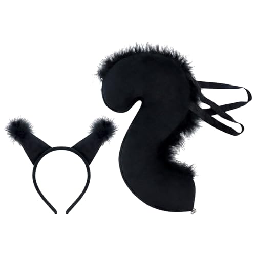 JDNH Eichhörnchen-Kostüm-Set, Eichhörnchen-Ohren, Stirnband mit Eichhörnchen-Schwanz, Halloween-Kostüm, Partyzubehör, für Jungen und Mädchen JDNH Eichhörnchen-Kostüm-Set, Eichhörnchen-Ohren, Stirnband mit Eichhörnchen-Schwanz, Halloween-Kostüm, Partyzubehör, für Jungen und Mädchen von JDNH