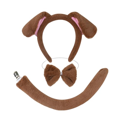 JDNH Hundekostüm-Zubehör mit Hundeschwanz, Hundeohren, Stirnband, Nase, Fliege, Rock, Rollenspiel-Outfit für Kinder JDNH Hundekostüm-Zubehör mit Hundeschwanz, Hundeohren, Stirnband, Nase, Fliege, Rock, Rollenspiel-Outfit für Kinder von JDNH
