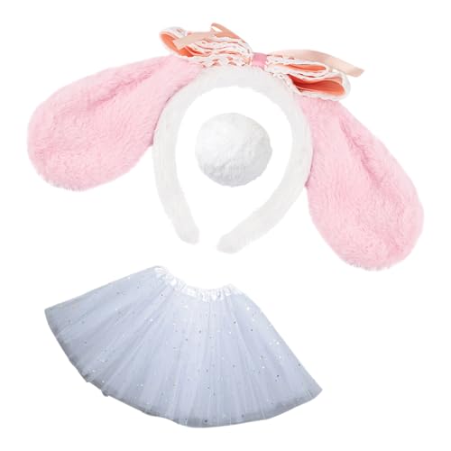 JDNH Hundekostüme für Kinder, Mädchen, Hundeohren, Stirnband, Schwanz, Tutus, Rock, Halloween, Tier, Cosplay-Zubehör JDNH Hundekostüme für Kinder, Mädchen, Hundeohren, Stirnband, Schwanz, Tutus, Rock, Halloween, Tier, Cosplay-Zubehör von JDNH