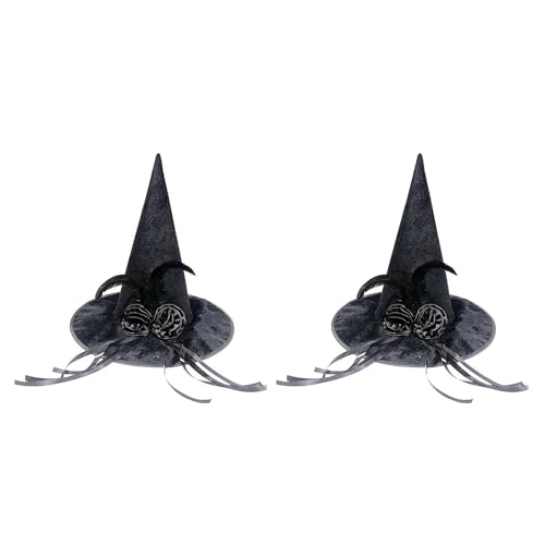 JDNH Samtiger Halloween-Hexenhut, Kopfbedeckung, dekorative Stoffrosen und Bänder, für Erwachsene, Hexenhut für Cosplays und Themenpartys JDNH Samtiger Halloween-Hexenhut, Kopfbedeckung, dekorative Stoffrosen und Bänder, für Erwachsene, Hexenhut für Cosplays und Themenpartys von JDNH