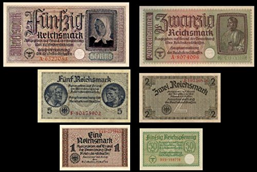 *** 0,5, 1, 2, 5, 20, 50 Reichsmark, Reichskreditkasse, 1939-1945 - Reproduktion *** *** 0,5, 1, 2, 5, 20, 50 Reichsmark, Reichskreditkasse, 1939-1945 - Reproduktion *** von JDS Collection