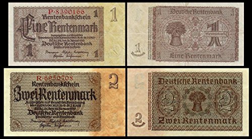 *** 1,2 Rentenmark 2 Rentenbankscheine Ausgabe 30.01.1937 - Pick 173 + 174 - Reproduktion *** von JDS Collection