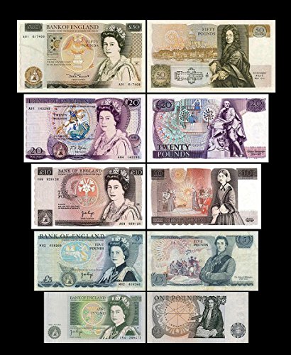 *** 1,5,10.20,50 englische Pounds - Ausgabe ND 1971 - 1993 - alte Währung - Reproduktion *** von JDS Collection