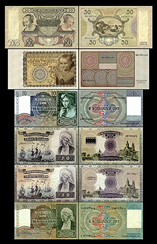 *** 10,10,20,20,25,50 niederländische Gulden - Ausgabe 1939 - 1943 alte Währung - Reproduktion *** von JDS Collection