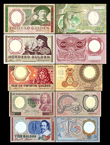 *** 10,20,25,100,1000 niederländische Gulden - Ausgabe 1953-1956 alte Währung - Reproduktion *** von JDS Collection